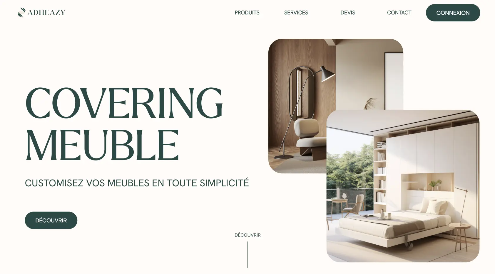 Conception des maquettes web de Adheazy